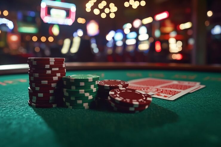 Live dealer casino table with multiple betting zones